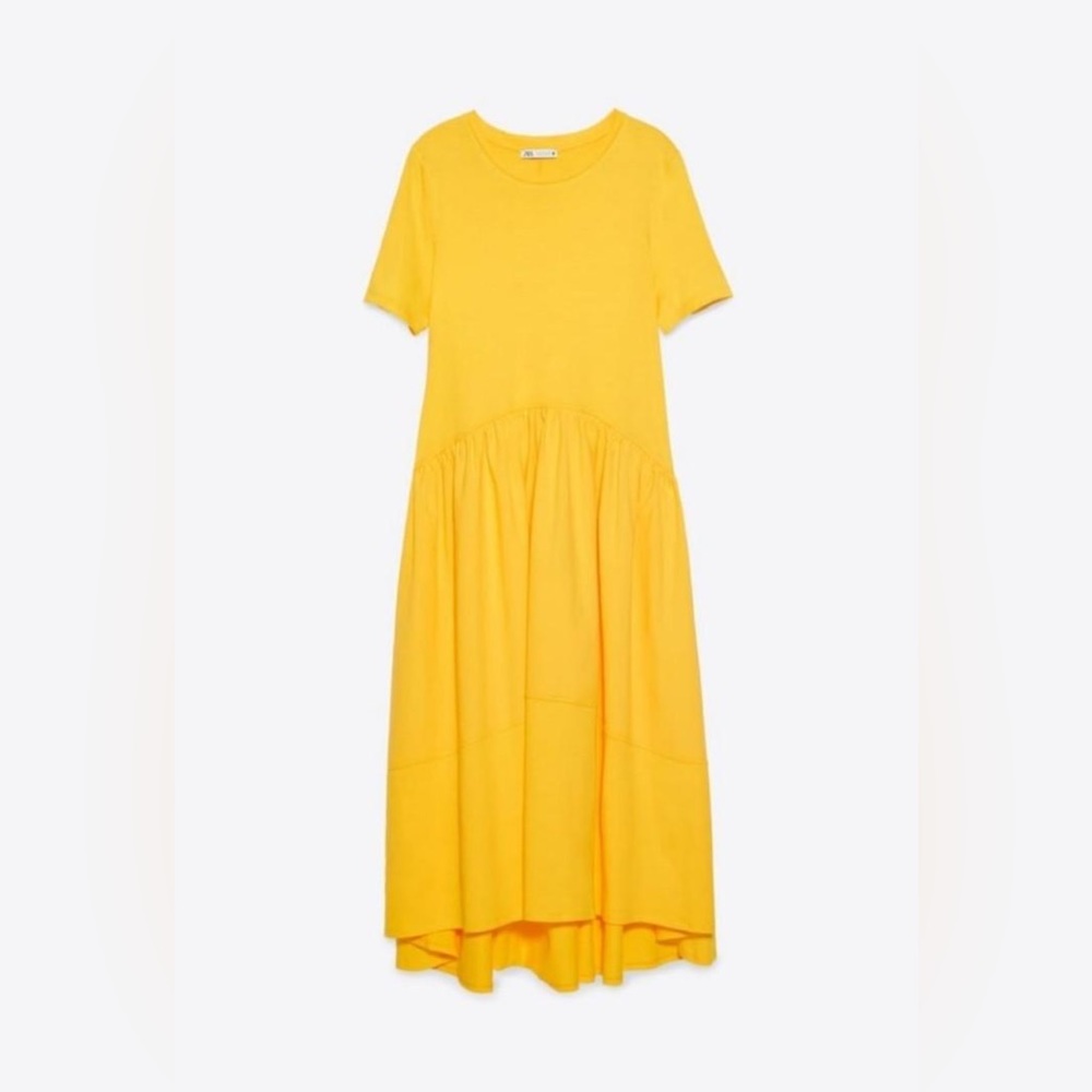 ZARA Combination Yellow Long Dress NWT Size M